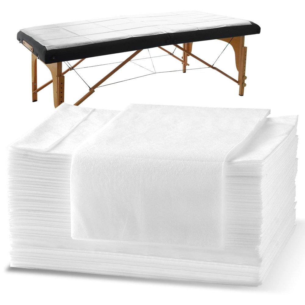 Spa Bed Sheets Disposable Massage Table Set, 30 Pcs Massage Sheets Cover Non-Woven Fabric for Beauty Salon, Hotels, 70 x 31
