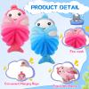 Nuenen 2 Pcs Bath Loofahs Kids Toddler Cute Cartoon Bath Sponges Loofah Pouf Body Scrubber Mesh Sponges for Children Shower Washing Exfoliating(Mermaid) view 3