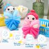 Nuenen 2 Pcs Bath Loofahs Kids Toddler Cute Cartoon Bath Sponges Loofah Pouf Body Scrubber Mesh Sponges for Children Shower Washing Exfoliating(Mermaid) view 4