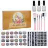 Glitter Tattoo Kit for Kids Adults, Waterproof Temporary Tattoos Set with 24 Colors Face Body Glitter Powder and Tattoo Stencil Brush, Skin Friendly Glitter Powder for Nail Art Makeup Hairdressing view 1