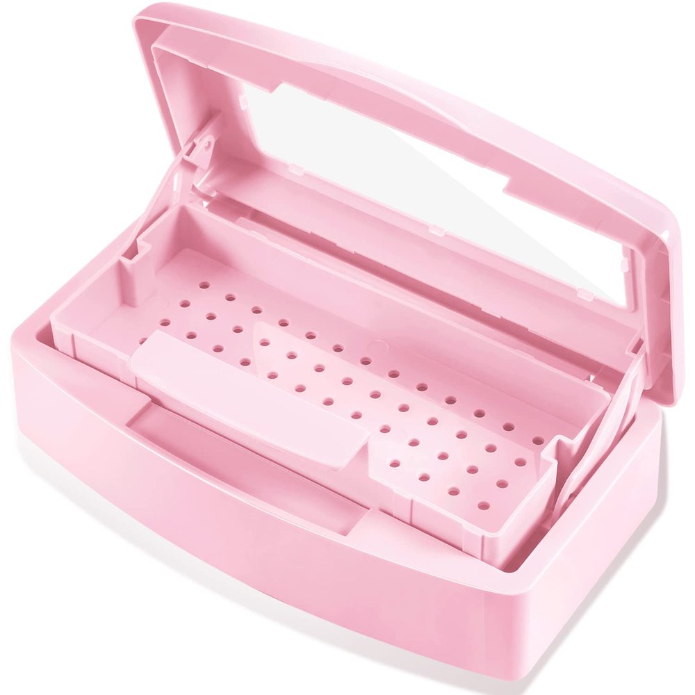 Machine-Ya Plastic Sterilizing Tray,Sterilization Box,Nail Art Tool Sterilizer Tray, Sterilizer Tray Box Nail Art Salon Sterilizing TooPink