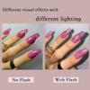 Redykat Handmade 24PCS Color Changing Glossy Coffin Press On Nails, Salon Quality Nail art, Extra Long Acrylic Fake Nails, False Nails, Home Quick Manicure (thermochromic magenta) view 3