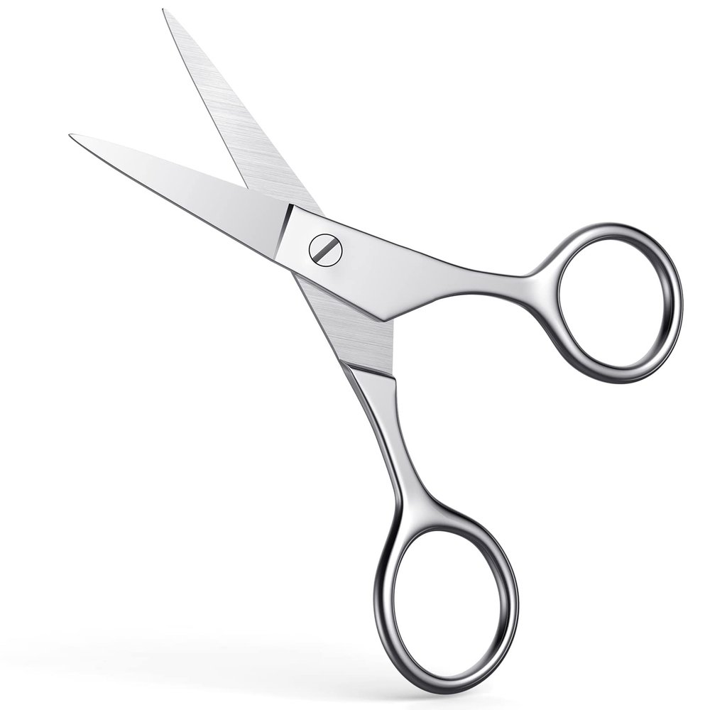 Small Scissors, Eyebrow Scissors, Nose Hair Scissors, Professional Grooming Scissors for Hair, Eyelashes, Nose, Eyebrow Trimming, Mustache. -AsonTao (Small scissors -Tip design)
