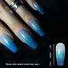 Redykat Handmade 24PCS Glossy Coffin Press On Nails, Salon Quality Nail art,Color Changing Blue Extra Long Acrylic Fake Nails, False Nails (thermochromic blue) view 2
