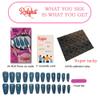 Redykat Handmade 24PCS Glossy Coffin Press On Nails, Salon Quality Nail art,Color Changing Blue Extra Long Acrylic Fake Nails, False Nails (thermochromic blue) view 4