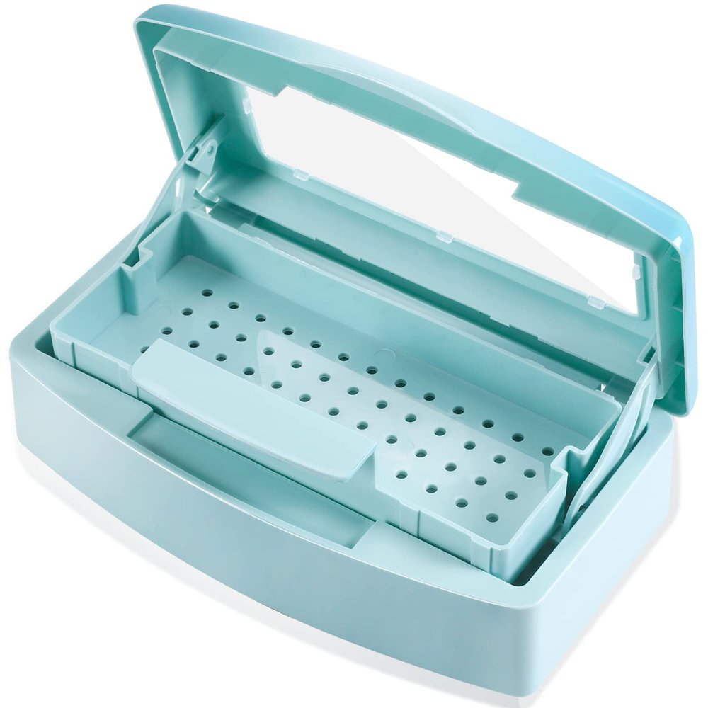 Machine-Ya Plastic Sterilizing Tray,Sterilization Box,Nail Art Tool Sterilizer Tray, Sterilizer Tray Box Nail Art Salon Sterilizing TooBlue