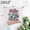 LEVLO Country Music Quote Cosmetic Bag Song Western Gift I Got A Heart Like a Truck Musical Make Up Zipper Pouch Bag Cowboy Cowgirl Merchandise (Like a Truck) view 2