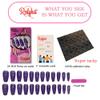 Redykat Handmade 24PCS Glossy Coffin Press On Nails, Salon Quality Nail art, Extra Long Acrylic Fake Nails, False Nails, Home Quick Manicure (thermochromic purple) view 4