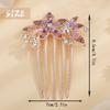 Aimimier Bridal Wedding Purple Crystal Hair Comb Flower Leaf Rhinestone Gem Side Combs Long Teeth Hair Pins Sparkly Hair Accessories for Women Girls(Purple) view 2