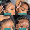 13x4 Deep Wave Lace Front Wigs Human Hair 180% Density Curly Human Hair Wigs for Black Women Wet and Wavy Wig Pre Plucked with Baby Hair (Deep Wave Wig, 22 Inch) view 3