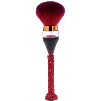 Bestbling Bling Bling Rhinestones Wine Glass Shaped Foundation Makeup Brush with Soft Fiber Bristles and Long Handle for Makeup Application (Red)
