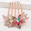Aimimier Bridal Wedding Crystal French Hair Comb Flower Leaf Rhinestone Gem Side Combs Long Teeth Barette Luxury Hair Accessories for Women Girls(Colorful) view 1
