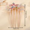 Aimimier Bridal Wedding Crystal French Hair Comb Flower Leaf Rhinestone Gem Side Combs Long Teeth Barette Luxury Hair Accessories for Women Girls(Colorful) view 3