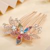 Aimimier Bridal Wedding Crystal French Hair Comb Flower Leaf Rhinestone Gem Side Combs Long Teeth Barette Luxury Hair Accessories for Women Girls(Colorful) view 4