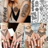 Bilizar 32 Sheets 89+ PCS Black Lotus Temporary Tattoos For Women Hands Adults Underboob, Tribal Indian Elephant Skull Snake Fake Tattoos, Bulk Bohemia Butterfly Tattoo Kit Sets Mandala Flower Moon view 2