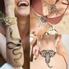 Bilizar 32 Sheets 89+ PCS Black Lotus Temporary Tattoos For Women Hands Adults Underboob, Tribal Indian Elephant Skull Snake Fake Tattoos, Bulk Bohemia Butterfly Tattoo Kit Sets Mandala Flower Moon view 3