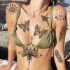 Bilizar 32 Sheets 89+ PCS Black Lotus Temporary Tattoos For Women Hands Adults Underboob, Tribal Indian Elephant Skull Snake Fake Tattoos, Bulk Bohemia Butterfly Tattoo Kit Sets Mandala Flower Moon view 4