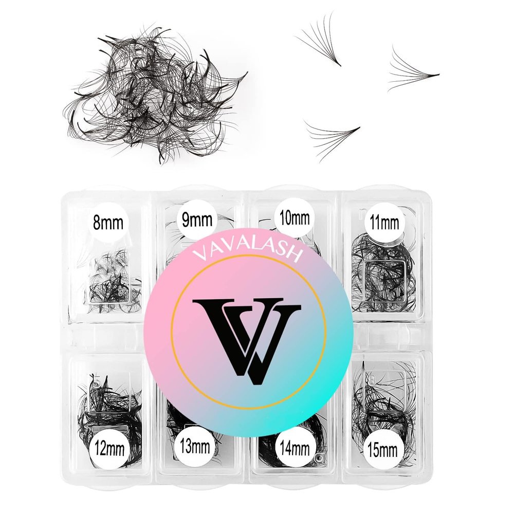VAVALASH 600 Fans Premade Fans Eyelashes Extensions 5D 6D 7D 8D 10D 12D 14D 16D 24D Premade Lash Fans 8-15mm Mixed Length Promade Loose Fans Thin Base Premade Volume Lash Extension(6D-0.07-D-8-15mm)