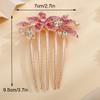 Aimimier Bridal Wedding Pink Crystal Hair Comb Flower Leaf Rhinestone Gem Side Combs Decorative Hair Pins Fashion Hair Accessories for Brides Bridesmaid(Pink) view 2