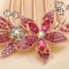 Aimimier Bridal Wedding Pink Crystal Hair Comb Flower Leaf Rhinestone Gem Side Combs Decorative Hair Pins Fashion Hair Accessories for Brides Bridesmaid(Pink) view 4