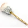 Bestbling Bling Rhinestones Rose Shaped Powder Makeup Brush, Luxury Foundation Brush with Soft Bristles for Makeup Application (Silver) view 2