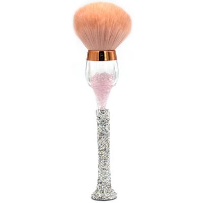 Bestbling Bling Bling Rhinestones Wine Glass Shaped Foundation Makeup Brush with Soft Fiber Bristles and Long Handle for Makeup Application (Silver)