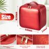 Extrei Gent Makeup Travel Train Case with Mirror LED Light 3 Adjustable Brightness Large Cosmetic Bag Portable Storage Adjustable Partition Waterproof Brushes Make up Jewelry Gift for Women view 3