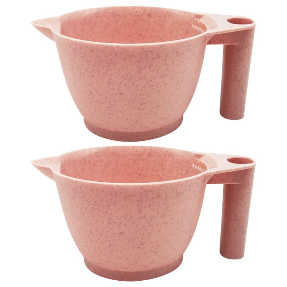 Beaupretty Hair Dye Facial Tools 2pcs Tint Bowl Mixing Bowls Hair Dye Bowls with Handle for for Barber Salon Home Pink Hair Dye Facial Tools