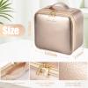 Extrei Gent Makeup Travel Train Case with Mirror LED Light 3 Adjustable Brightness Large Cosmetic Bag Portable Storage Adjustable Partition Waterproof Make up Brushes Makeup Jewelry Gift for Women view 3