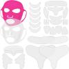 Maitys 32 Pcs Facial Chest Neck Silicone Pad Reusable Face Forehead Patches Facial Sleeping Mask Cover for Smoothing Chest Neck Forehead Eye Mouth (Rose Pink,Clear) view 1