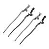 ZAYOIZY 4pcs Metal Hair Sticks Hair Bun Chopsticks Hair Pins Simple Sturdy Alloy Sticks for Women Long/Thick/Curly Hair, Silver&Black 6.7in view 1