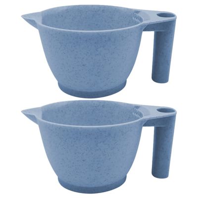 Beaupretty 2pcs Tint Bowl Mixing Bowls Hair Dye Bowls with Handle for for Barber Salon Home Blue