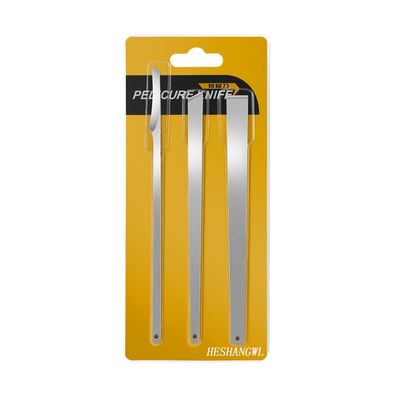 3PCS Stainless Steel ingrown toenail Pedicure Knife Set, Professional Foot Skin Scraper Repair Sharp Blade kit for Nail Corn Callus Paronychia Treatment (with Holes)