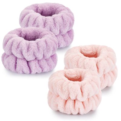 4 Pcs Wrist Bands for Washing Face-Dorbetar, Microfiber Wrist Towels for Washing Face, Spa Wristbands for Washing Face, Face Wash Wristbands, Arm Bands for Washing Face for Woman and Children
