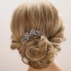 Aimimier Butterfly Rhinestone French Hair Combs Dainty Crystal Hair Pieces Wedding Long Teeth Hair Pins Luxury Bridal Hair Accessories for Women and Girls(Gray) view 1
