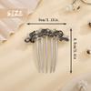 Aimimier Butterfly Rhinestone French Hair Combs Dainty Crystal Hair Pieces Wedding Long Teeth Hair Pins Luxury Bridal Hair Accessories for Women and Girls(Gray) view 2