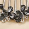 Aimimier Butterfly Rhinestone French Hair Combs Dainty Crystal Hair Pieces Wedding Long Teeth Hair Pins Luxury Bridal Hair Accessories for Women and Girls(Gray) view 4