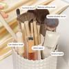 VALINK Makeup Brush Holder,360 Rotating Cosmetics Make up Brush Organizer Storage with Lid Travel Makeup Brushes Holder(White) view 3