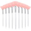 9 Pieces Facial Fan Mask Brushes, Soft Facial Applicator Brushes Tools for Peel Glycolic Makeup for Mud Cream(Pink, White) view 1
