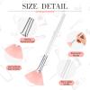 9 Pieces Facial Fan Mask Brushes, Soft Facial Applicator Brushes Tools for Peel Glycolic Makeup for Mud Cream(Pink, White) view 3