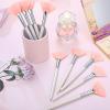 9 Pieces Facial Fan Mask Brushes, Soft Facial Applicator Brushes Tools for Peel Glycolic Makeup for Mud Cream(Pink, White) view 4