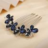 Aimimier Bridal Wedding Butterfly Crystal Hair Combs Decorative Rhinestone Headpieces Hair Clips Bride and Bridesmaids Hair Accessories for Women Girls(Blue) view 3
