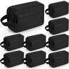 Hillban 9 Pcs Portable Toiletry Bag for Men Water Resistant Shaving Bag Foldable Cosmetic Bag Travel Bag for Toiletries Hanging Storage Shower Bag wedding groomsmen gifts(Black) view 1
