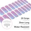 NAILOG Semi Cured Gel Nail Strips 20 Pcs | Buy 2 Get 1 UV Lamp | Extra Long Nail Wraps with Glossy Finishing | Star Kisses view 4