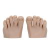 YUYTE 1 Pair Silicone Foot Model, Nail Art Training Display Fake Half Foot Model Pedicure Practice Silicone Foot Model (Dark Skin Color) view 1