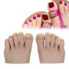YUYTE 1 Pair Silicone Foot Model, Nail Art Training Display Fake Half Foot Model Pedicure Practice Silicone Foot Model (Dark Skin Color) view 4