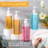 20 Pack 16oz/ 500ml Plastic Empty Bottles Refillable Shampoo Containers with Pump Lightweight Square Soap Dispenser Bottles for Essential Lotions, Shampoos, Conditioner, Massage Oil (Clear, White) view 3