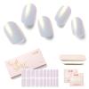 NAILOG Semi Cured Gel Nail Strips 20 Pcs | Buy 2 Get 1 UV Lamp | Extra Long Nail Wraps with Glossy Gel Finishing | Pink Moonlight view 1