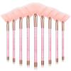 9 Pieces Facial Fan Mask Brushes, Soft Facial Applicator Brushes Tools for Peel Glycolic Makeup for Mud Cream(Pink) view 1