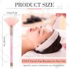 9 Pieces Facial Fan Mask Brushes, Soft Facial Applicator Brushes Tools for Peel Glycolic Makeup for Mud Cream(Pink) view 2